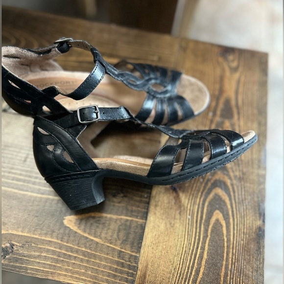 Rockport Black Strappy Vintage Sandals Low Heel - Picture 4 of 5